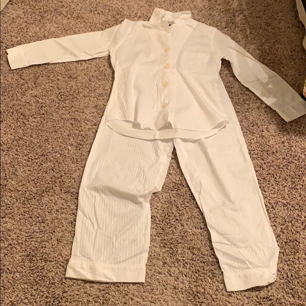 Ralph Lauren Button Up White Pajamas
